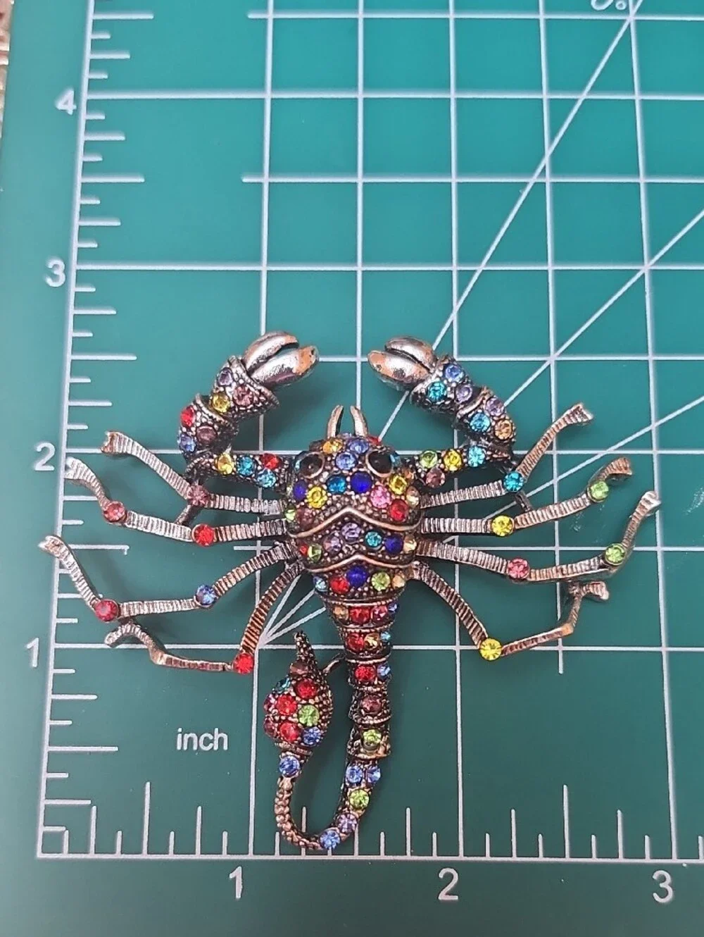 Multicolor Crystal Scorpion Pin Brooch